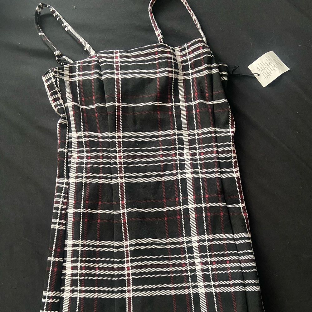 Black plaid dress